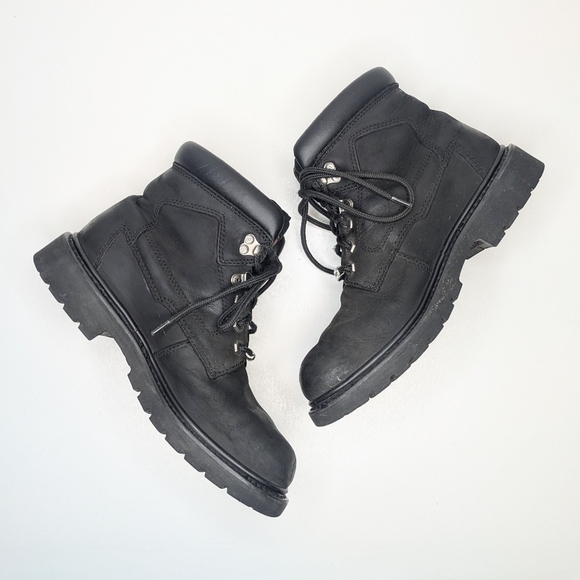 Harley Davidson Badlands Motorcycle Boots Black Leather Lace Up Men\'s Size 9 main image 7